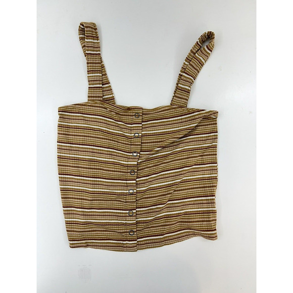 Womens American Eagle Top Size XS Soft & Sexy Rib Striped Button Up Crop - Picture 1 of 10
